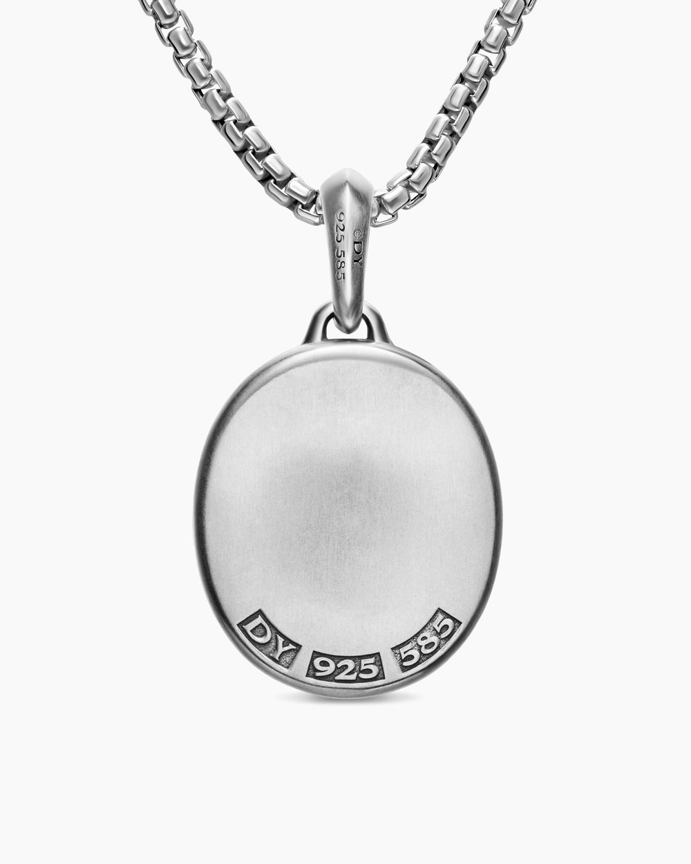 Mens Memento Mori Skull Amulet in Sterling Silver with 14K Yellow Gold, 24mm