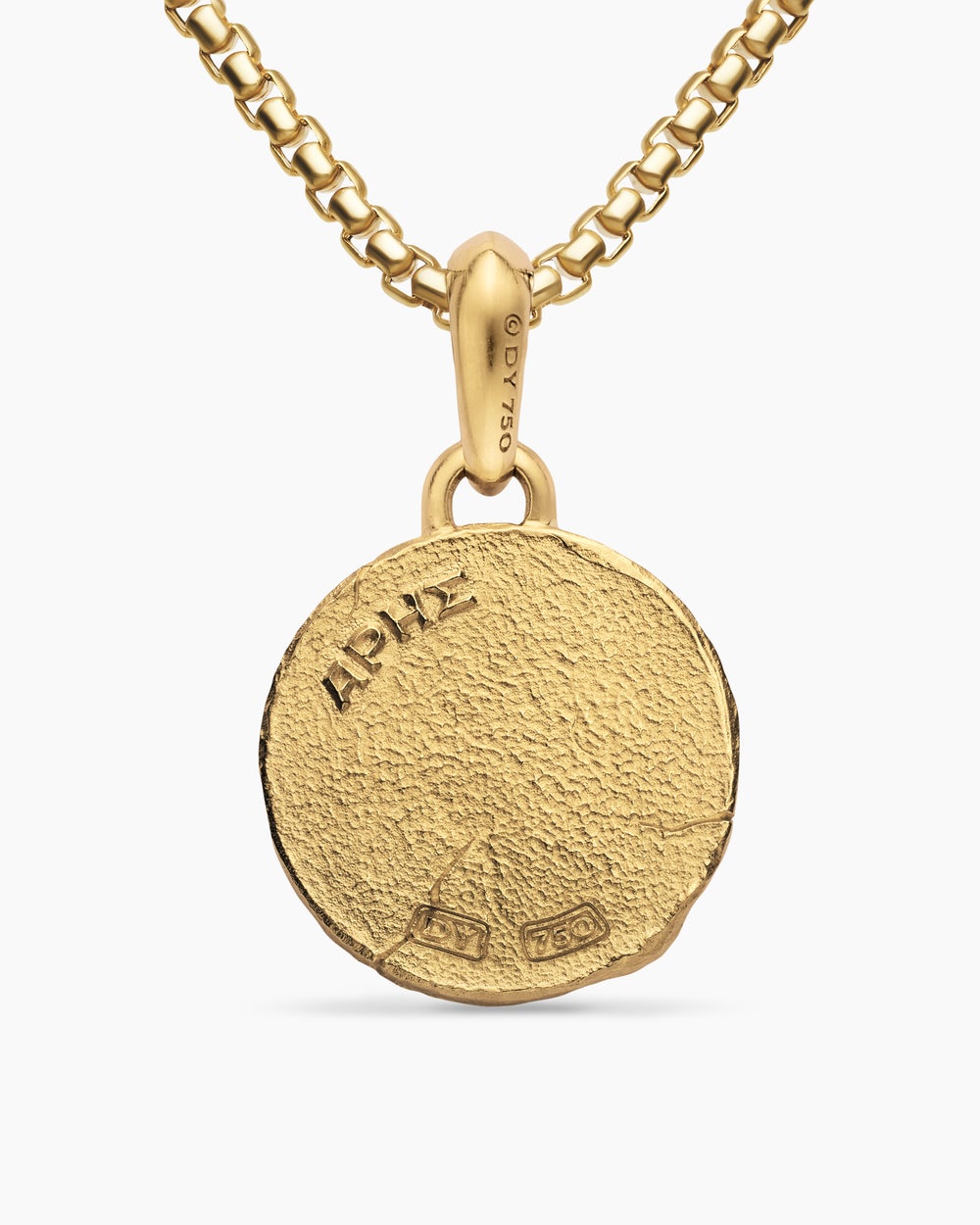 Mens Ares Amulet in 18K Yellow Gold, 24mm