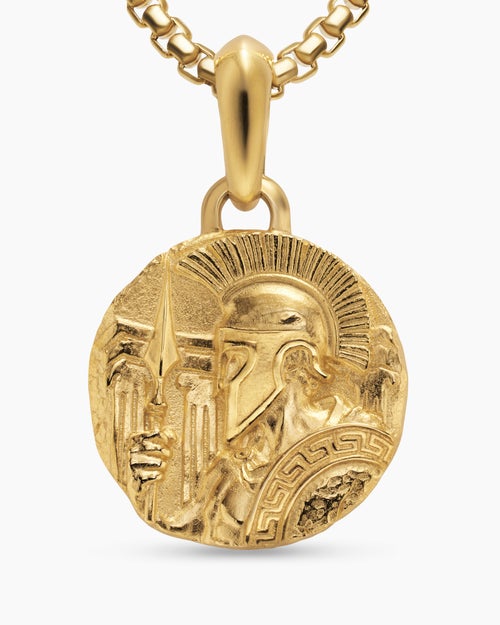 Mens Ares Amulet in 18K Yellow Gold, 24mm