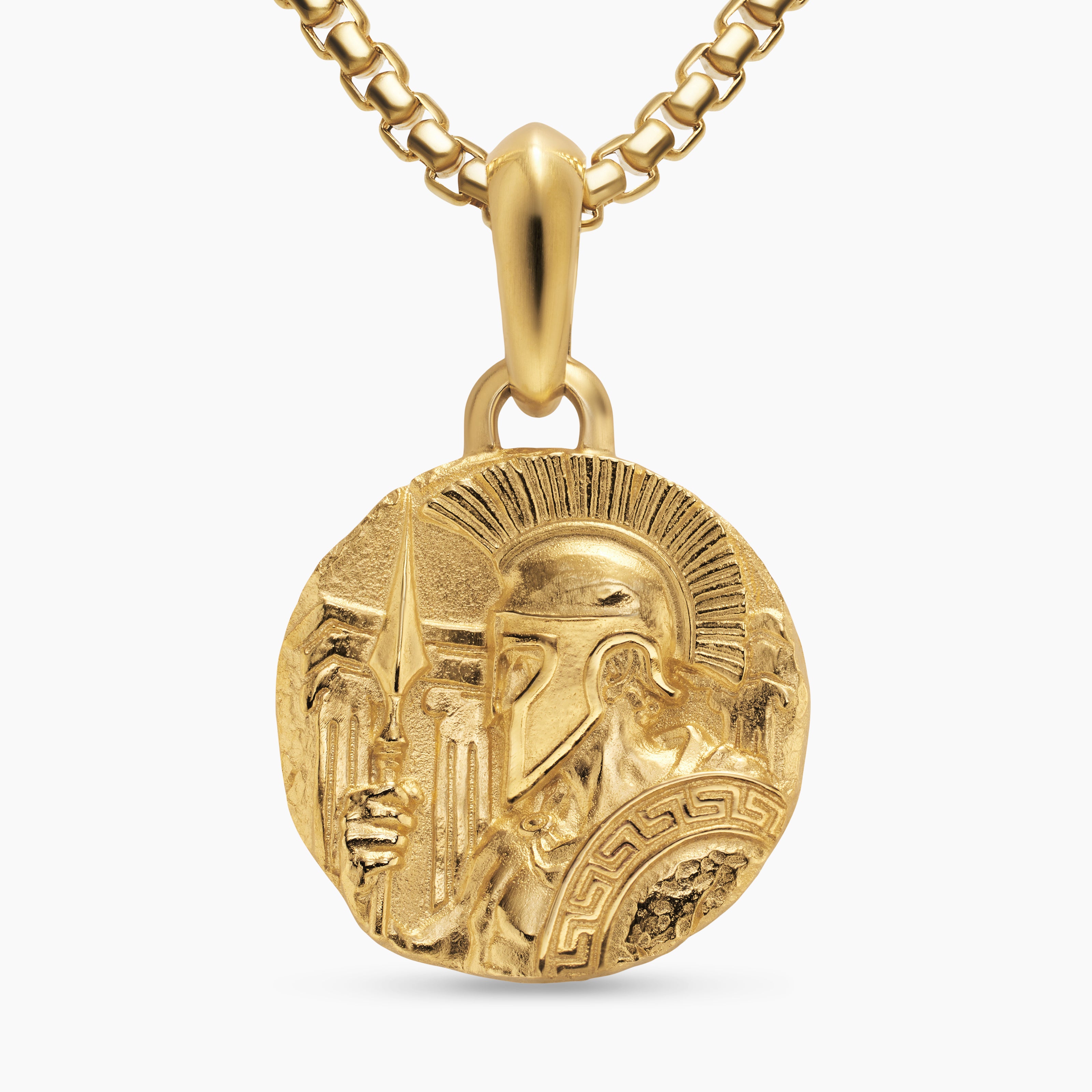 Mens Ares Amulet in 18K Yellow Gold, 24mm