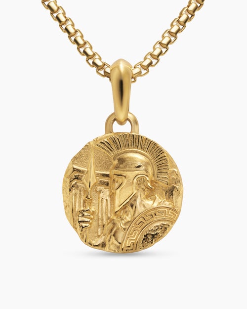 Mens Ares Amulet in 18K Yellow Gold, 24mm