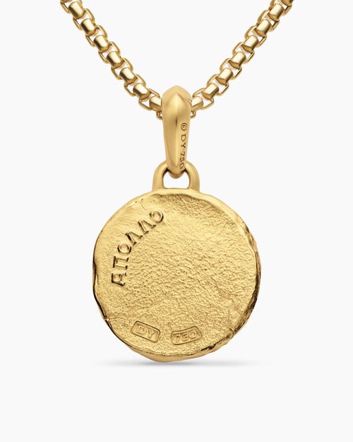 Mens Apollo Amulet in 18K Yellow Gold, 24mm
