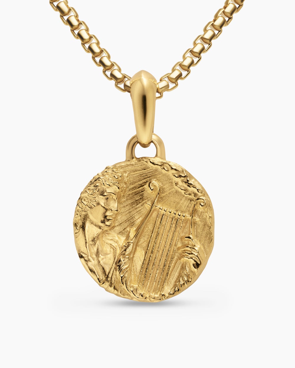 Mens Apollo Amulet in 18K Yellow Gold, 24mm