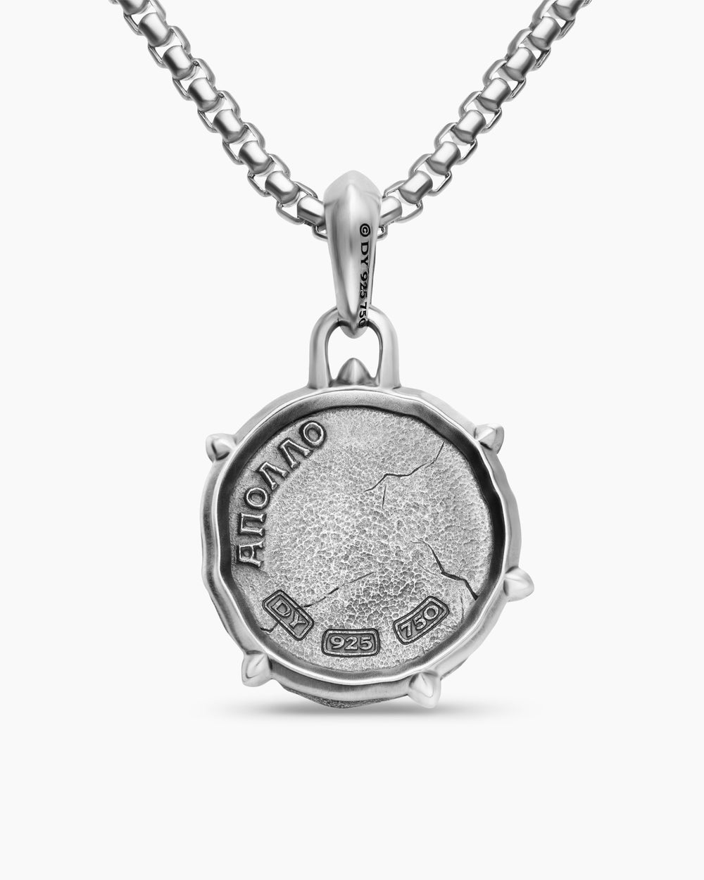Mens Apollo Amulet in Sterling Silver with 18K Yellow Gold, 26.4mm