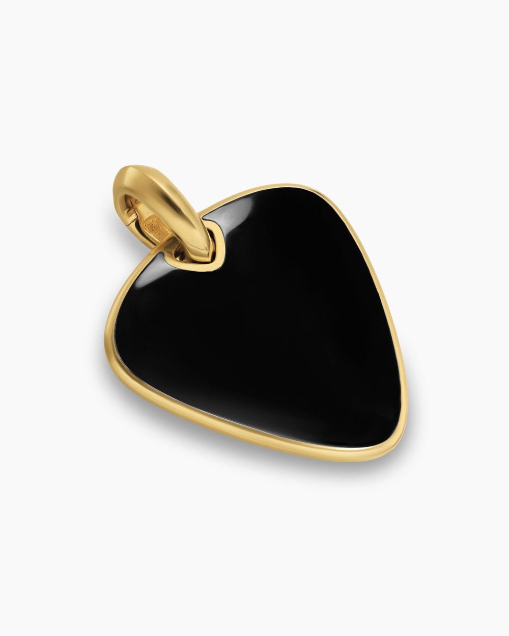 Amulette médiator Streamline® en or jaune 18 carats avec onyx noir, 31 mm hommes