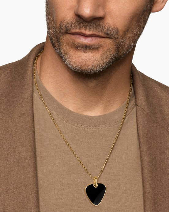 Streamline® Pick Amulet in 18K Yellow Gold with Black Onyx, 31mm