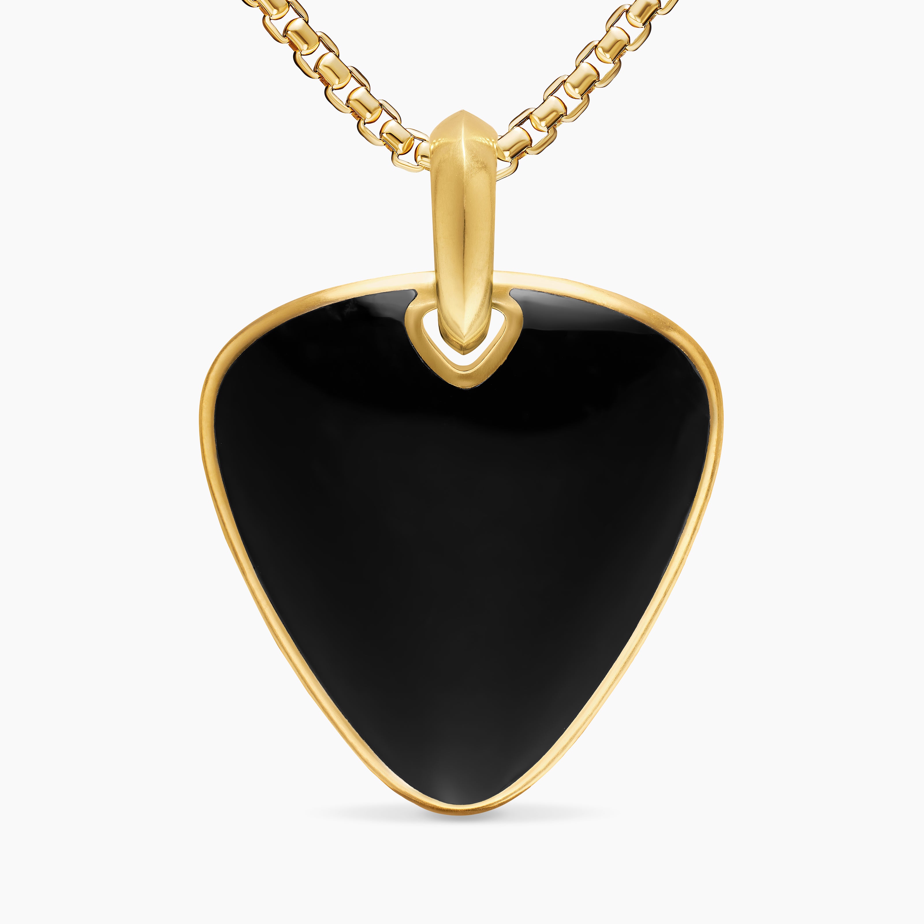 Mens Streamline&reg; Pick Amulet in 18K Yellow Gold with Black Onyx, 31mm