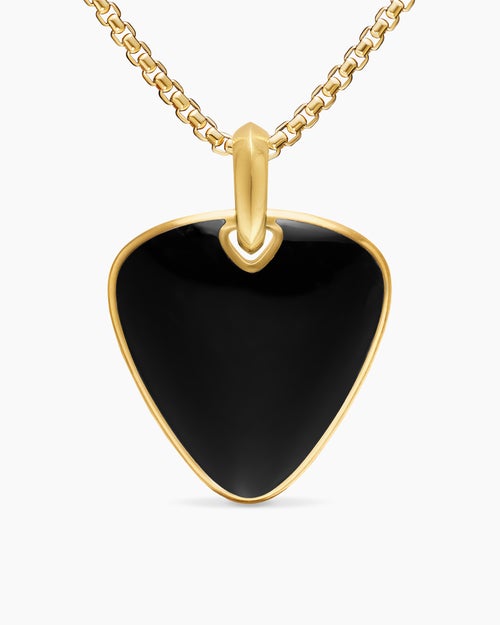 Mens Streamline® Pick Amulet in 18K Yellow Gold with Black Onyx, 31mm