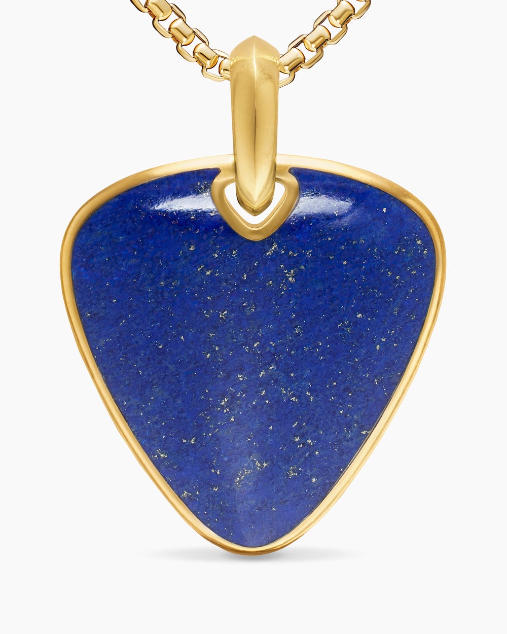 Mens Streamline® Pick Amulet in 18K Yellow Gold with Lapis, 31mm