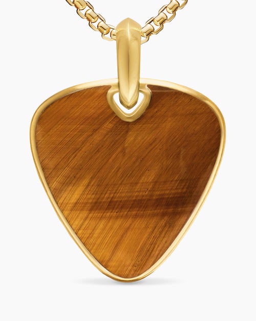 Mens Streamline® Pick Amulet in 18ct Yellow Gold with Tiger's Eye, 31mm