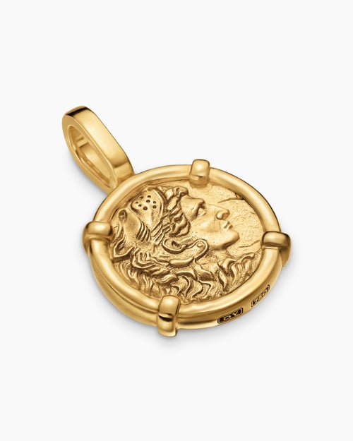 Mens Alexander the Great Amulet in 18K Yellow Gold, 20.5mm
