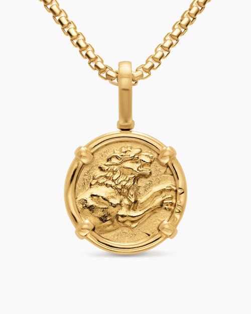 Mens Alexander the Great Amulet in 18K Yellow Gold, 20.5mm
