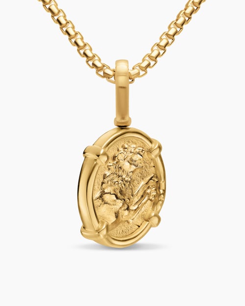 Mens Alexander the Great Amulet in 18K Yellow Gold, 20.5mm