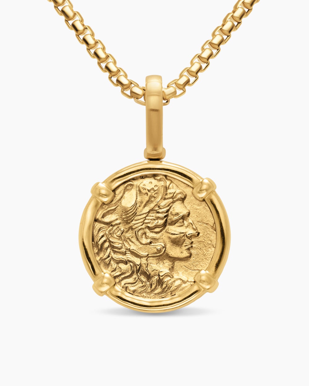 Mens Alexander the Great Amulet in 18K Yellow Gold, 20.5mm