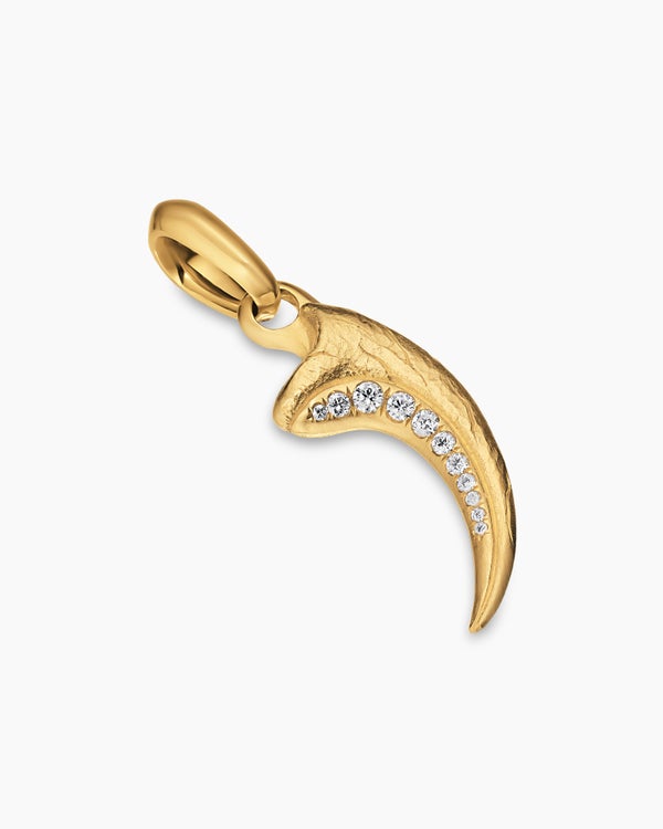 Raptor Claw Amulet in 18K Yellow Gold with Diamonds, 27.3mm