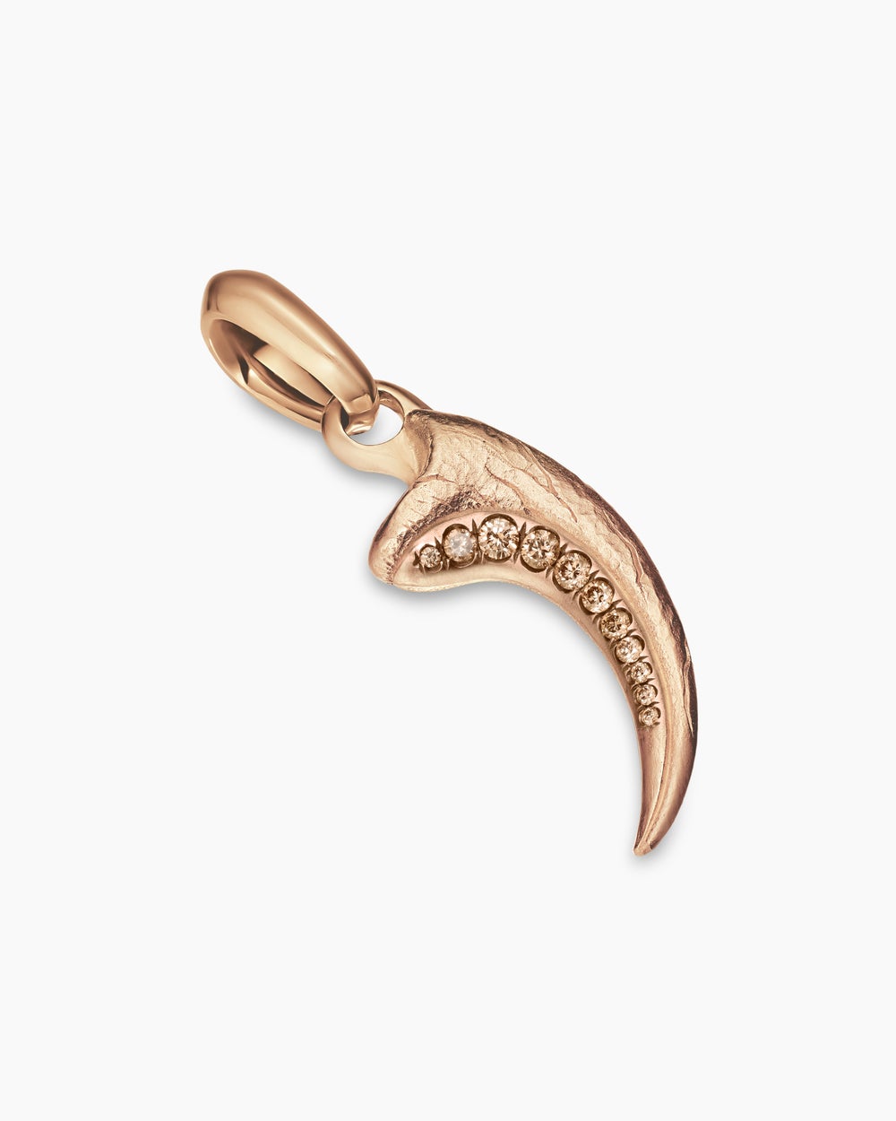 Amulette griffe de raptor en or rose 18 carats avec diamants cognac, 27,3 mm hommes