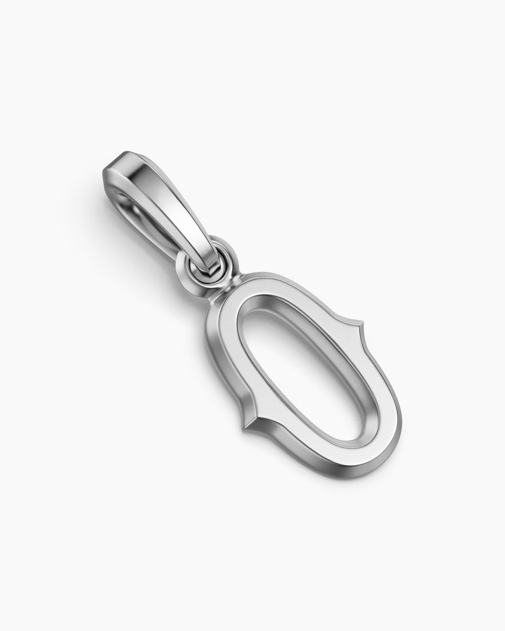 Mens Number Zero Amulet in Sterling Silver, 18.6mm