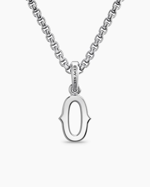 Mens Number Zero Amulet in Sterling Silver, 18.6mm
