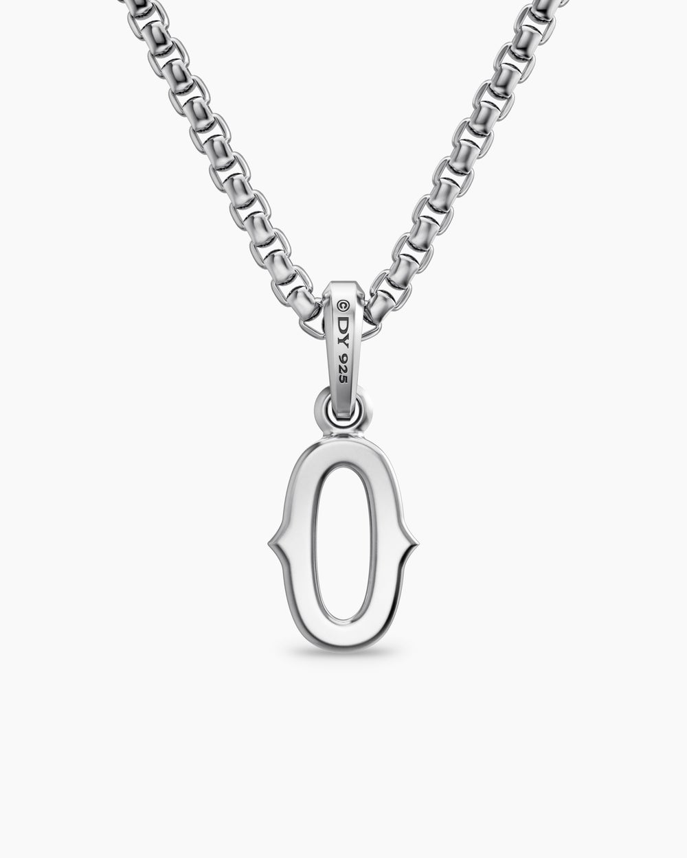 Mens Number Zero Amulet in Sterling Silver, 18.6mm