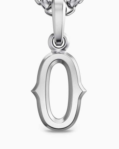 Mens Number Zero Amulet in Sterling Silver, 18.6mm