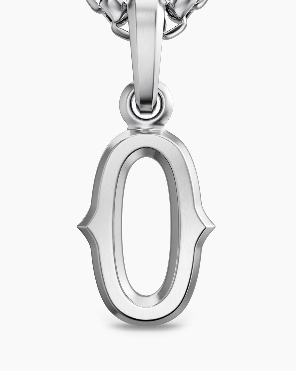 Mens Number Zero Amulet in Sterling Silver, 18.6mm