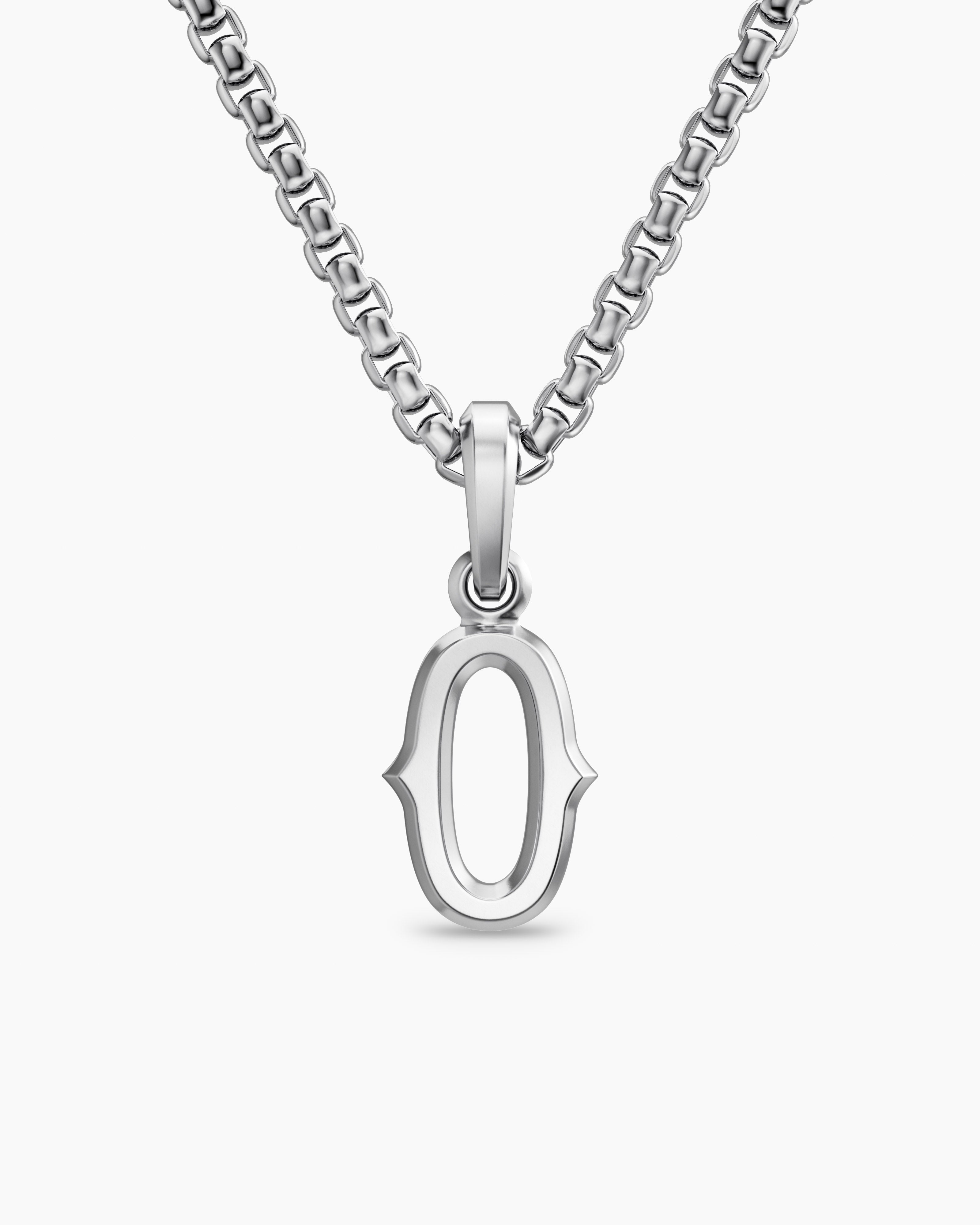 Mens Number Zero Amulet in Sterling Silver, 18.6mm