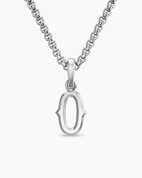 Mens Number Zero Amulet in Sterling Silver, 18.6mm