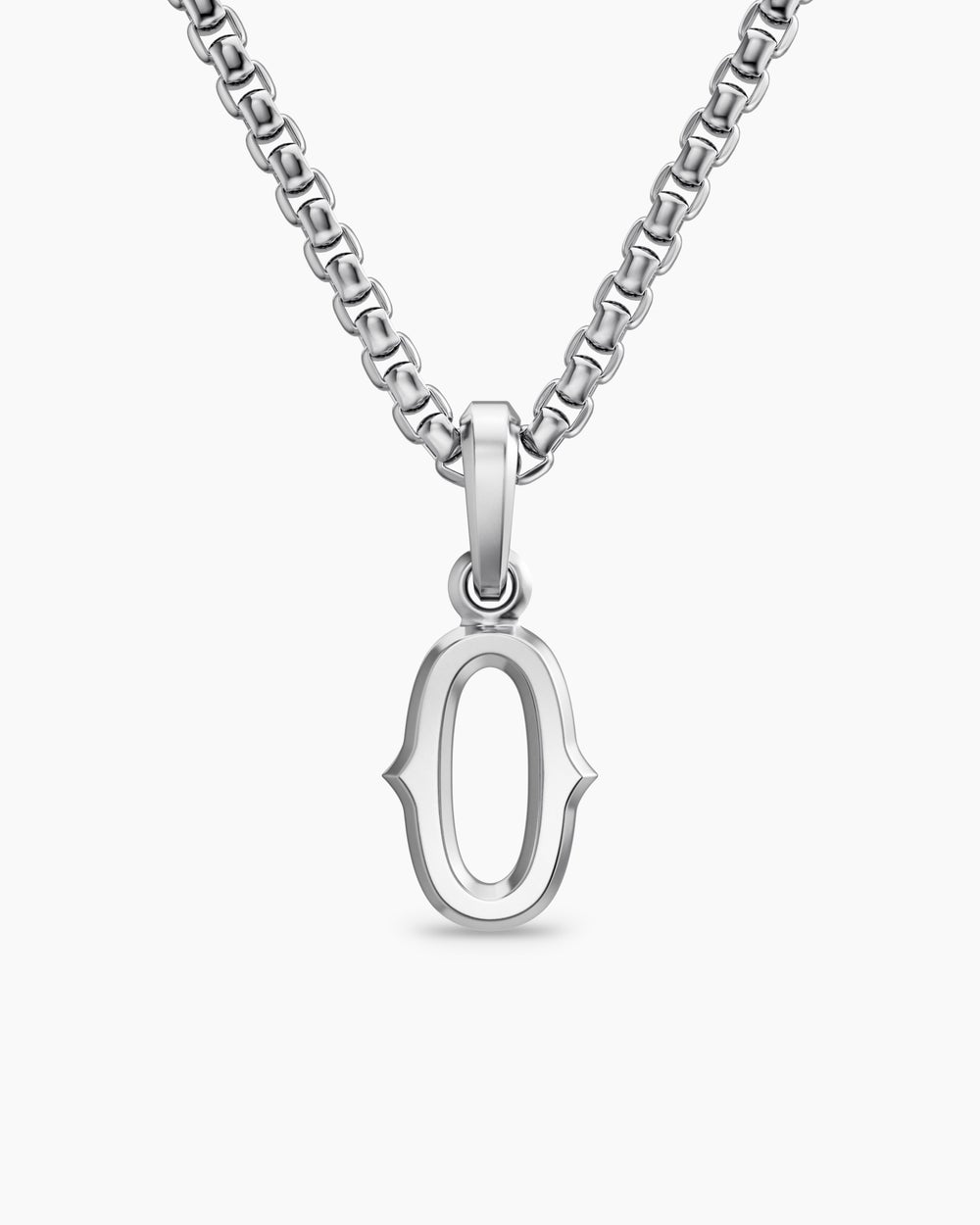 Mens Number Zero Amulet in Sterling Silver, 18.6mm