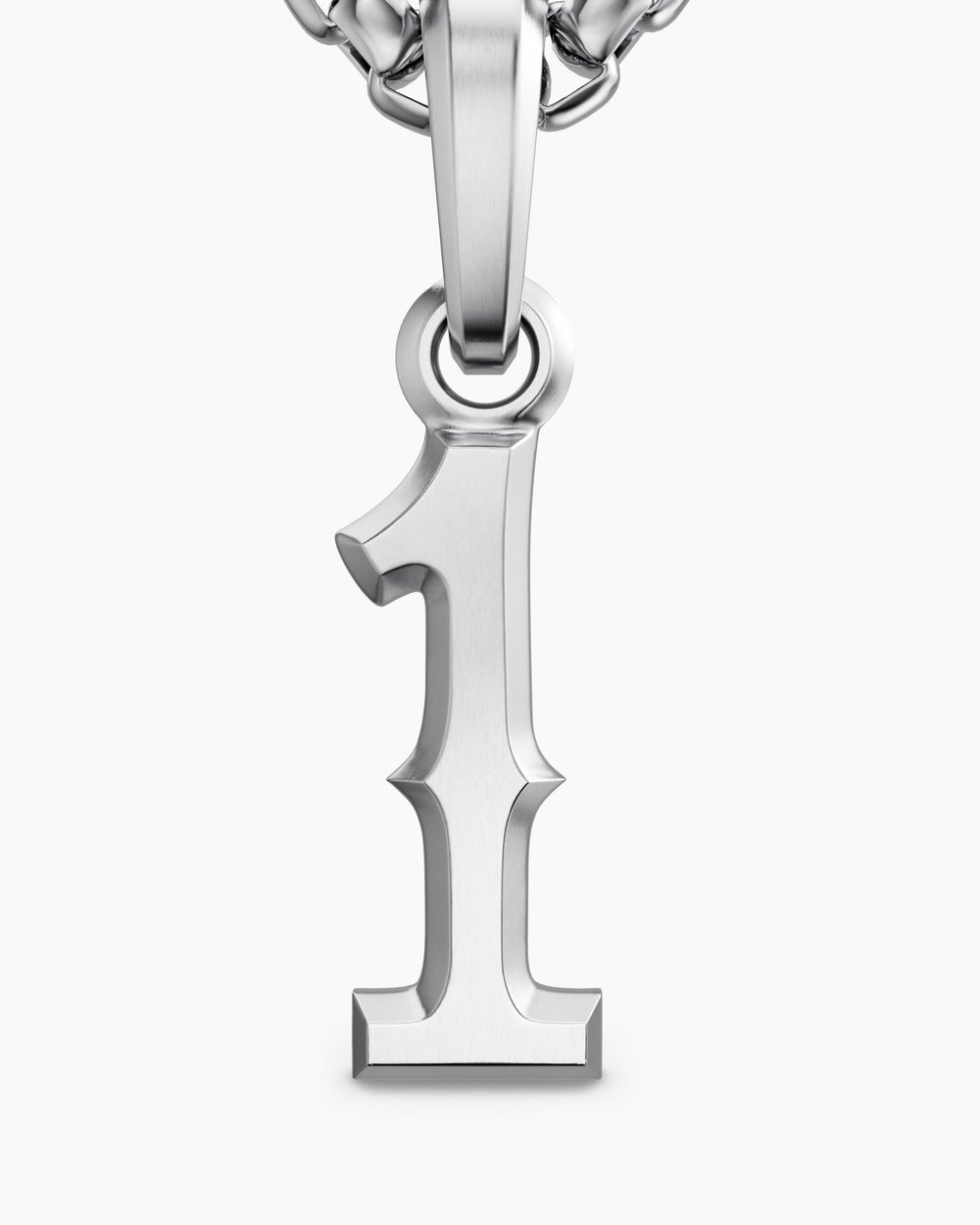 Mens Number One Amulet in Sterling Silver, 18.6mm