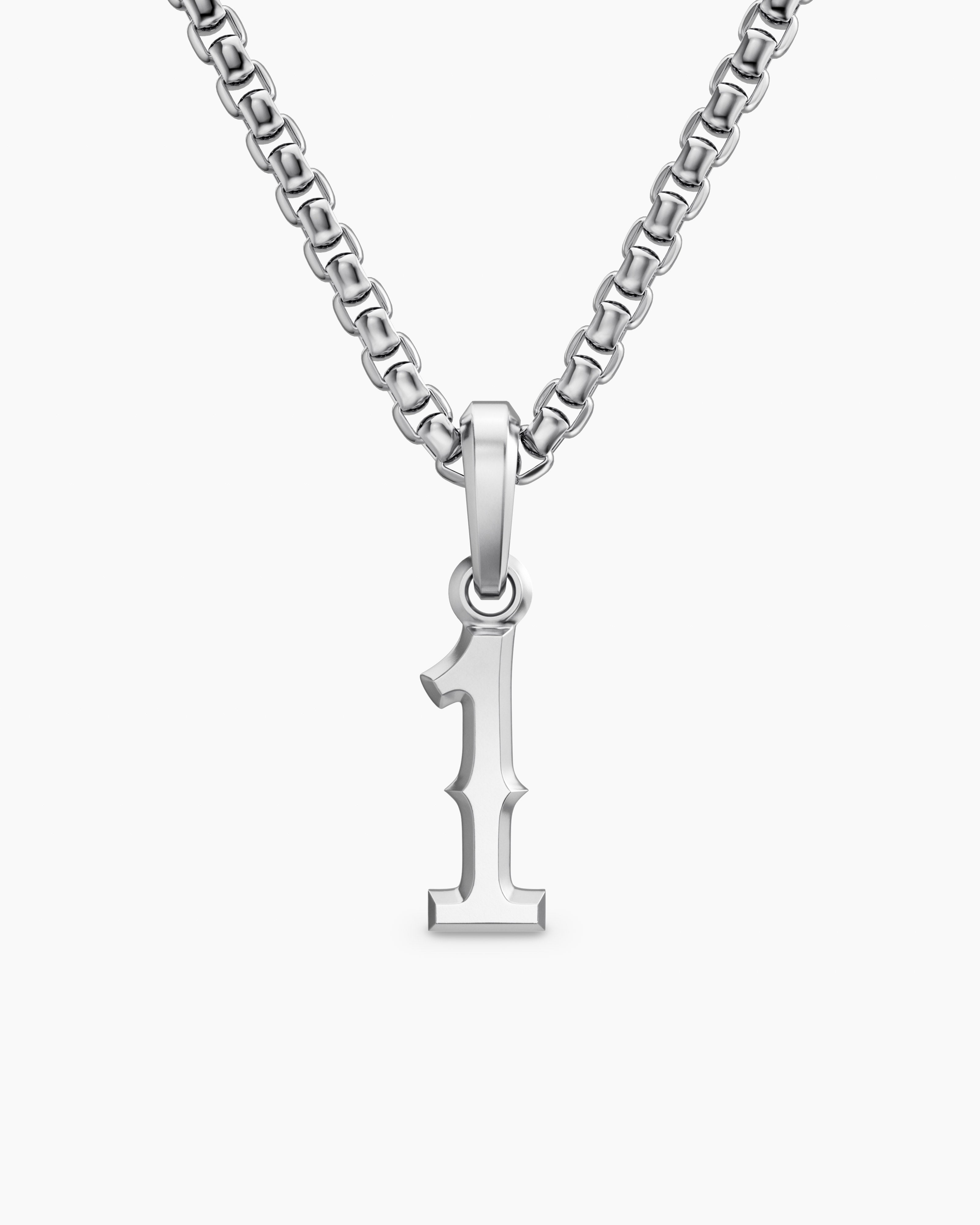 Mens Number One Amulet in Sterling Silver, 18.6mm