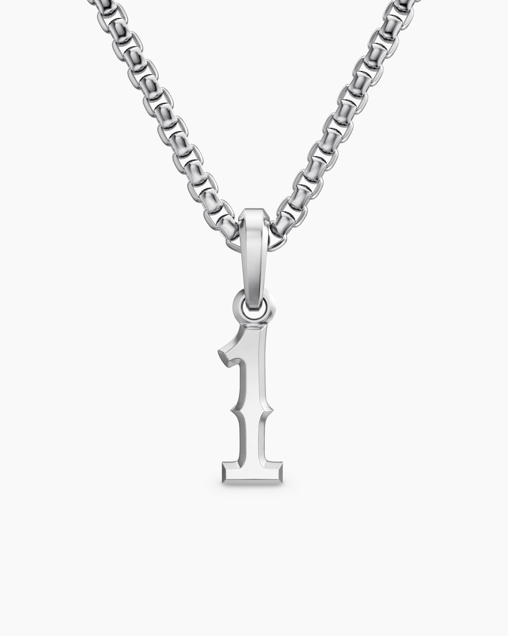 Mens Number One Amulet in Sterling Silver, 18.6mm