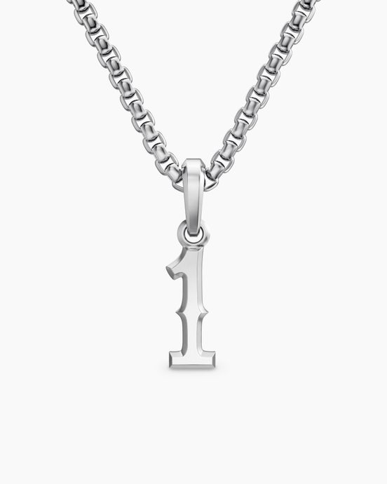 Number One Amulet in Sterling Silver, 18.6mm