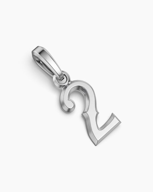 Mens Number Two Amulet in Sterling Silver, 18.6mm