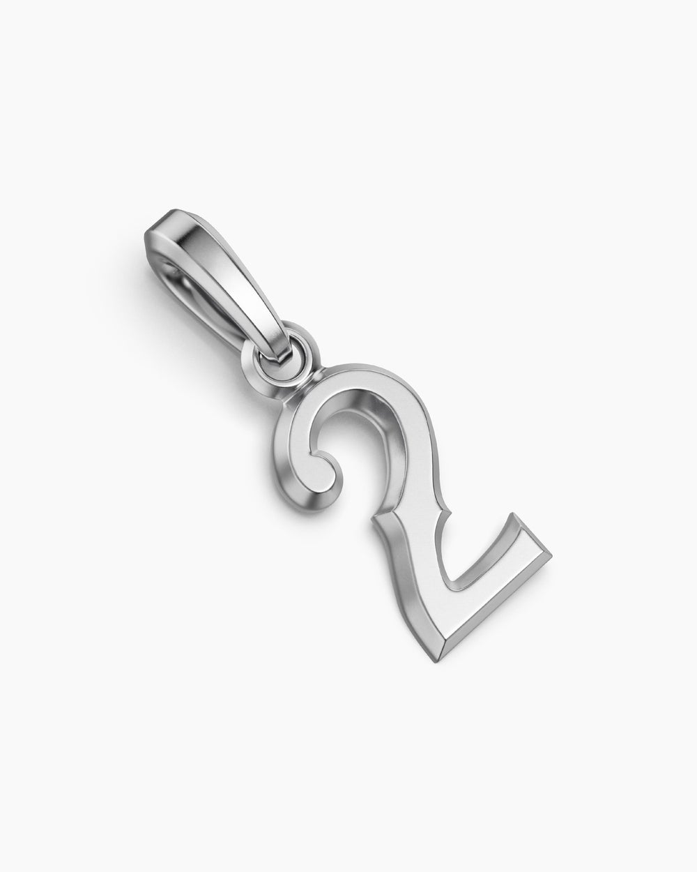 Mens Number Two Amulet in Sterling Silver, 18.6mm