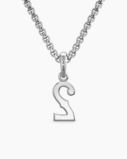 Mens Number Two Amulet in Sterling Silver, 18.6mm