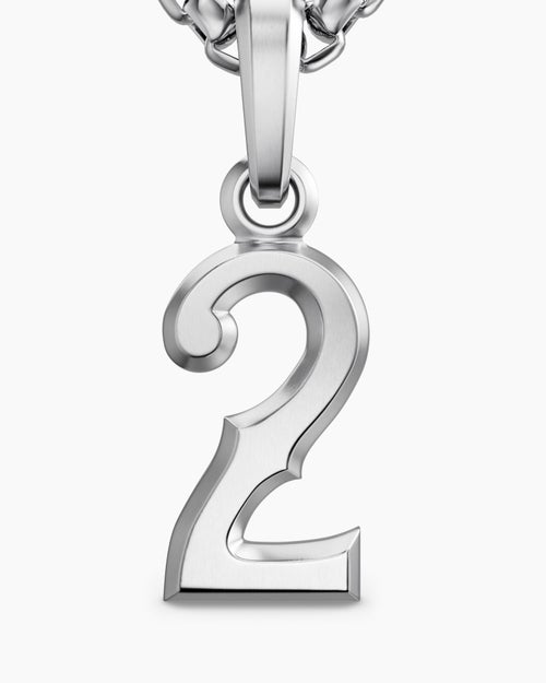 Mens Number Two Amulet in Sterling Silver, 18.6mm