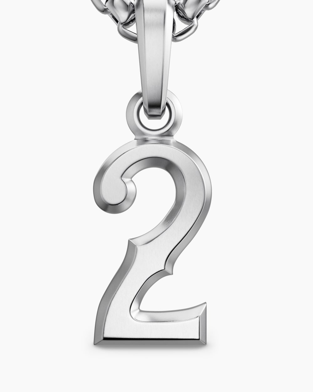Mens Number Two Amulet in Sterling Silver, 18.6mm