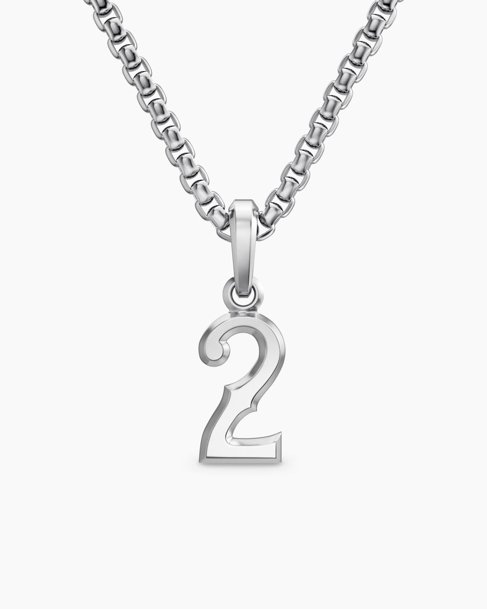 Mens Number Two Amulet in Sterling Silver, 18.6mm