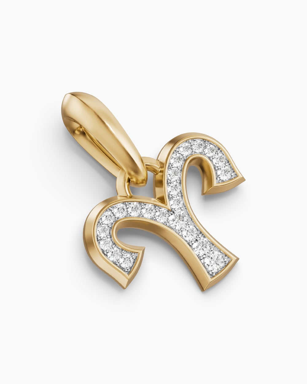 Mens Aries Amulet in 18K Yellow Gold with Diamonds, 13mm
