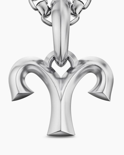 Mens Aries Amulet in Sterling Silver, 13.4mm