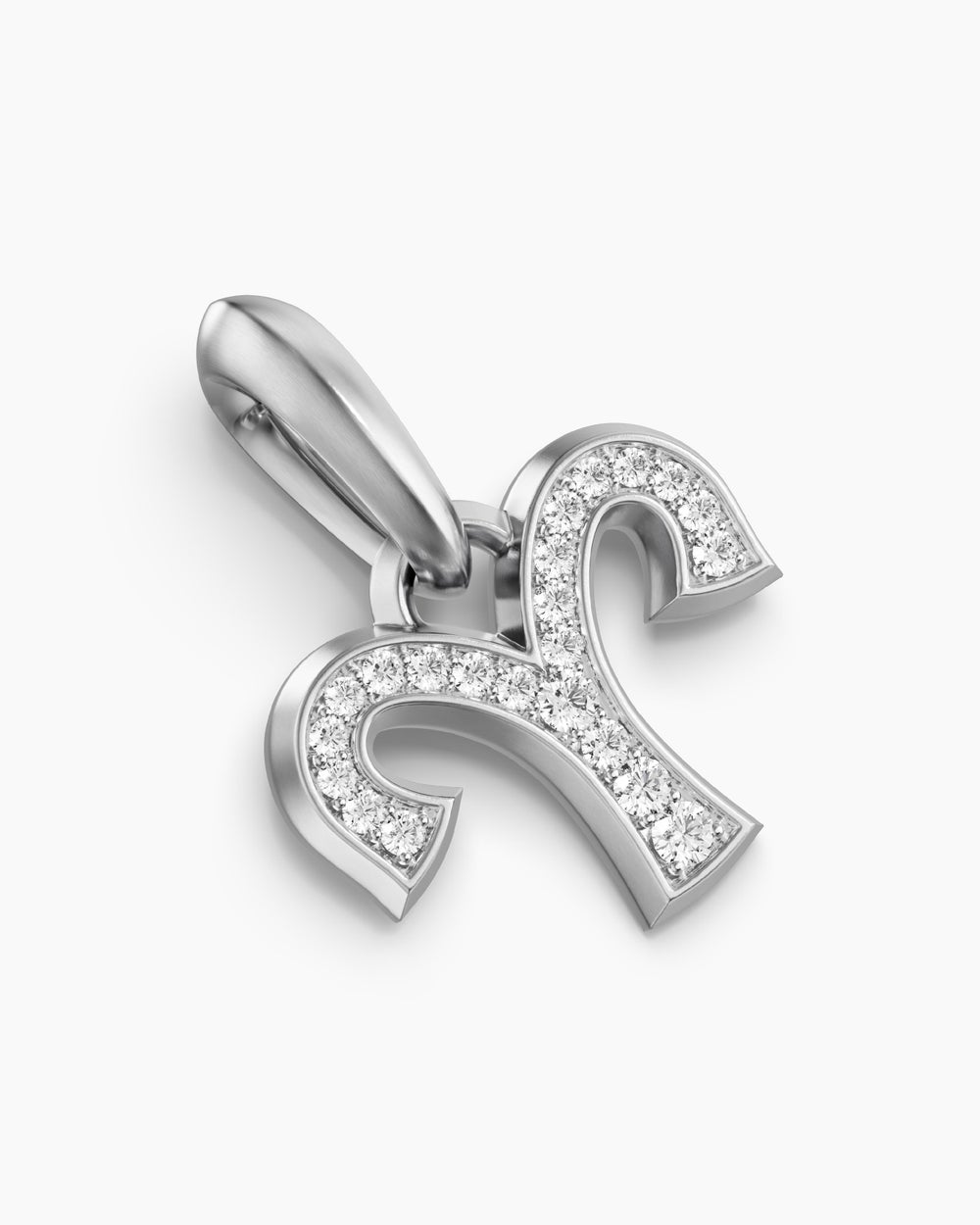 Mens Aries Amulet in Sterling Silver with Diamonds, 13mm