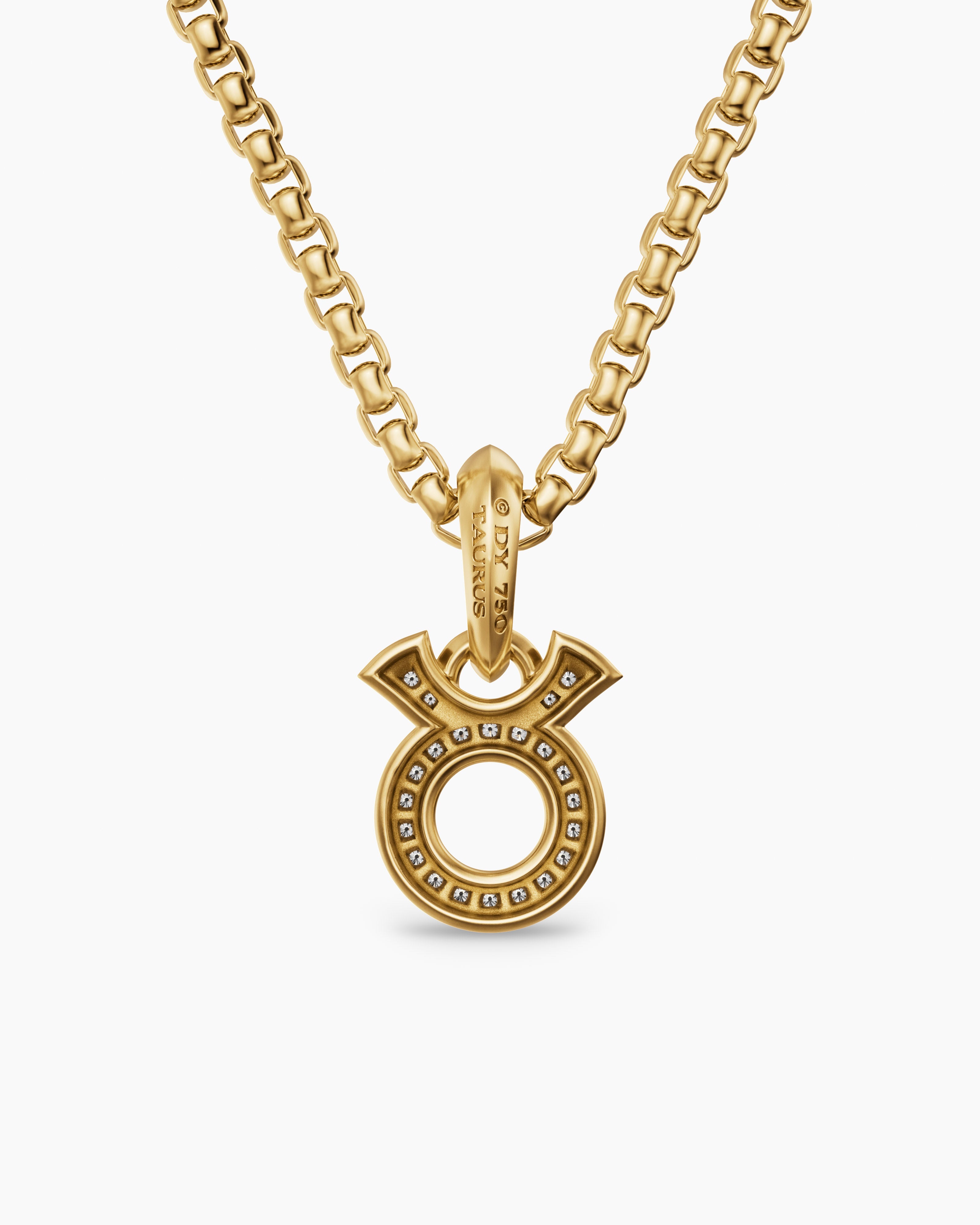 Taurus Amulet Sterling Silver with Diamonds, 14.5mm - thumbnail 4
