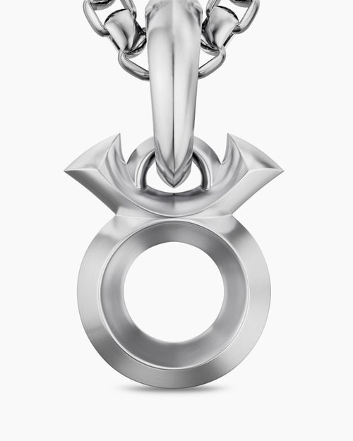 Mens Taurus Amulet in Sterling Silver, 14mm