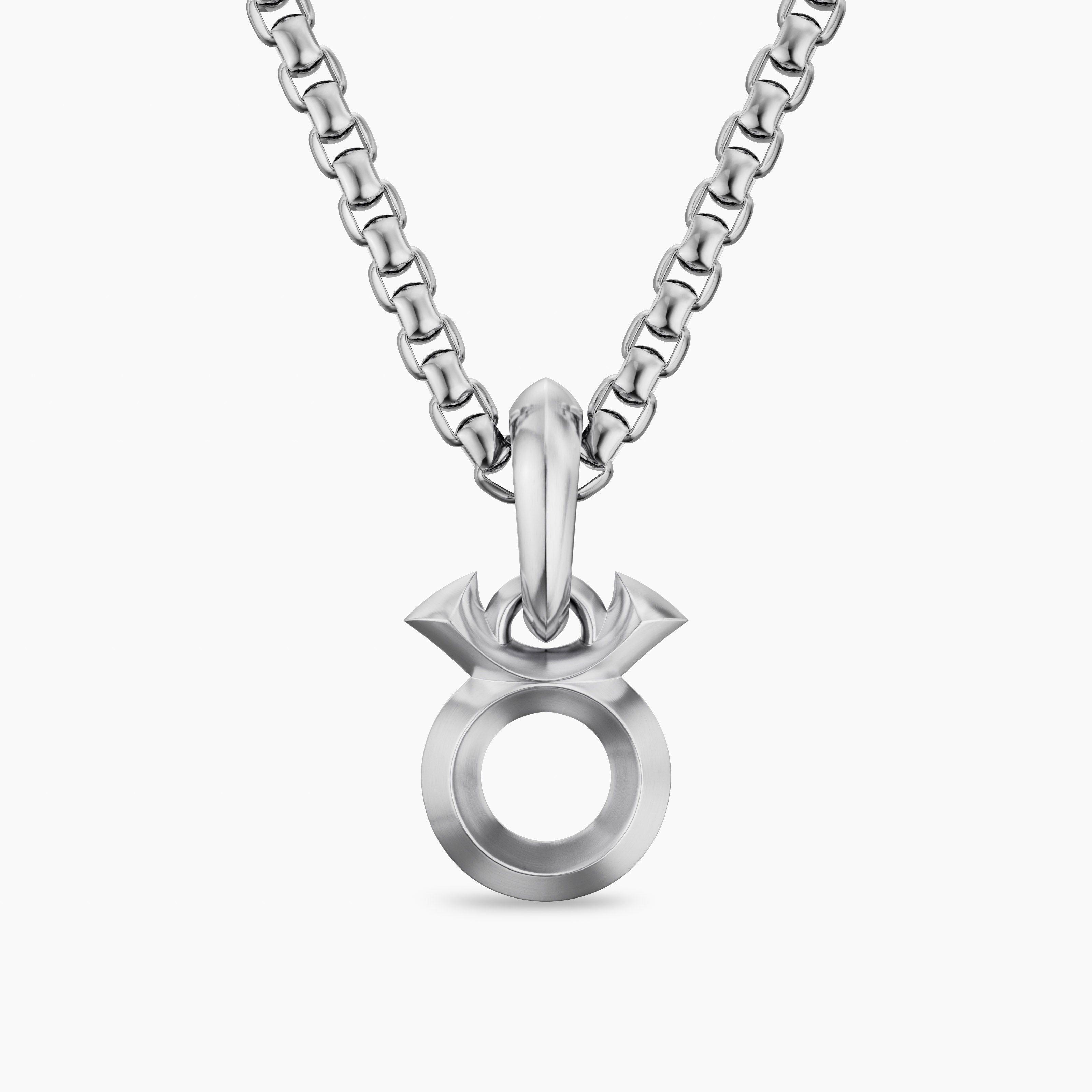 Mens Taurus Amulet in Sterling Silver, 14mm