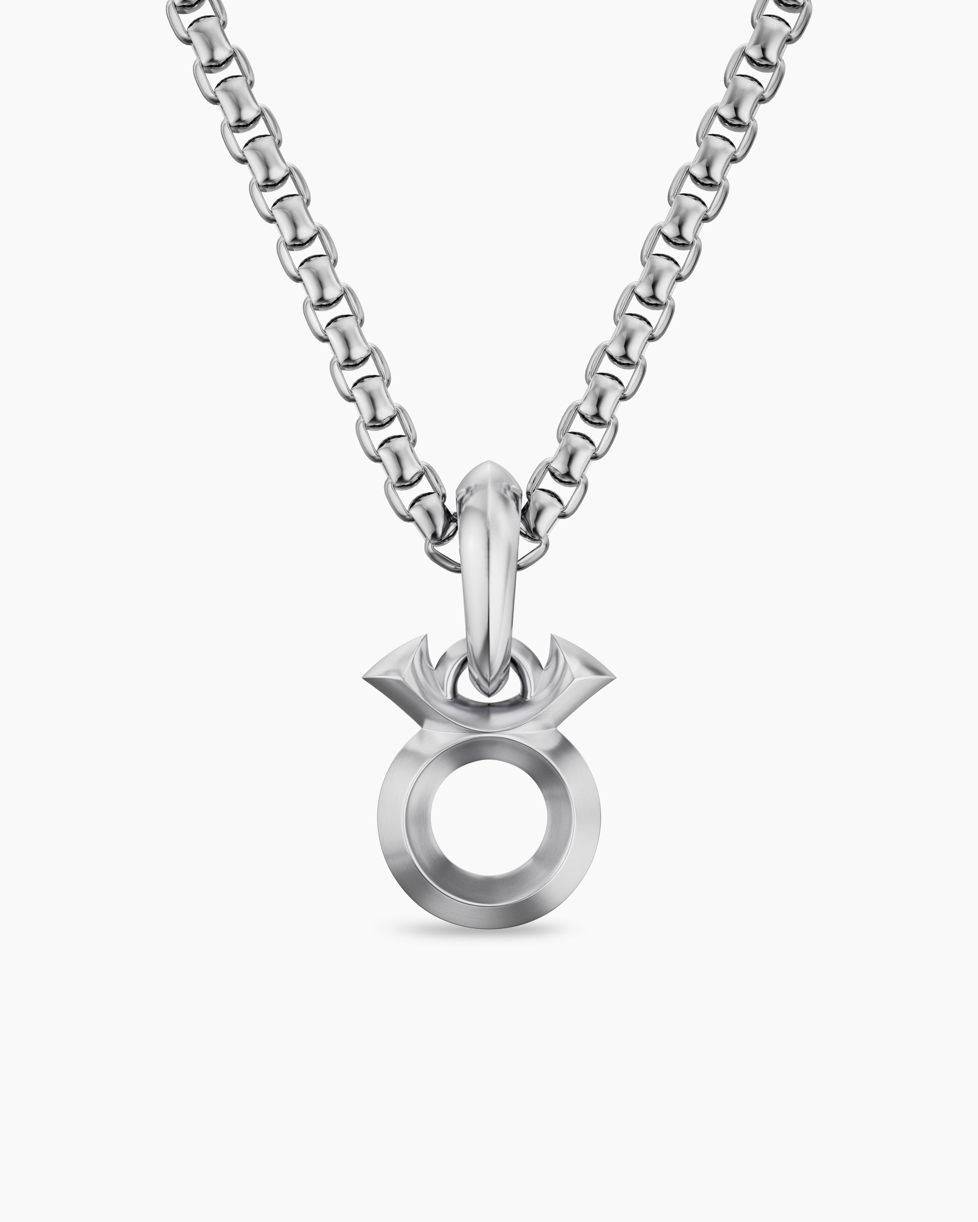 Mens Taurus Amulet in Sterling Silver, 14mm