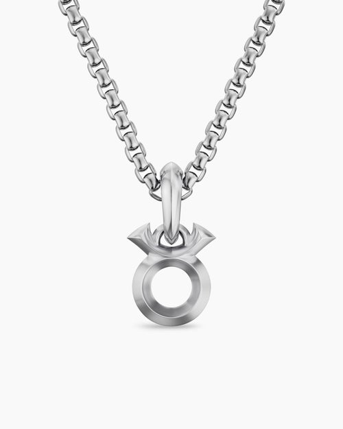 Mens Taurus Amulet in Sterling Silver, 14mm