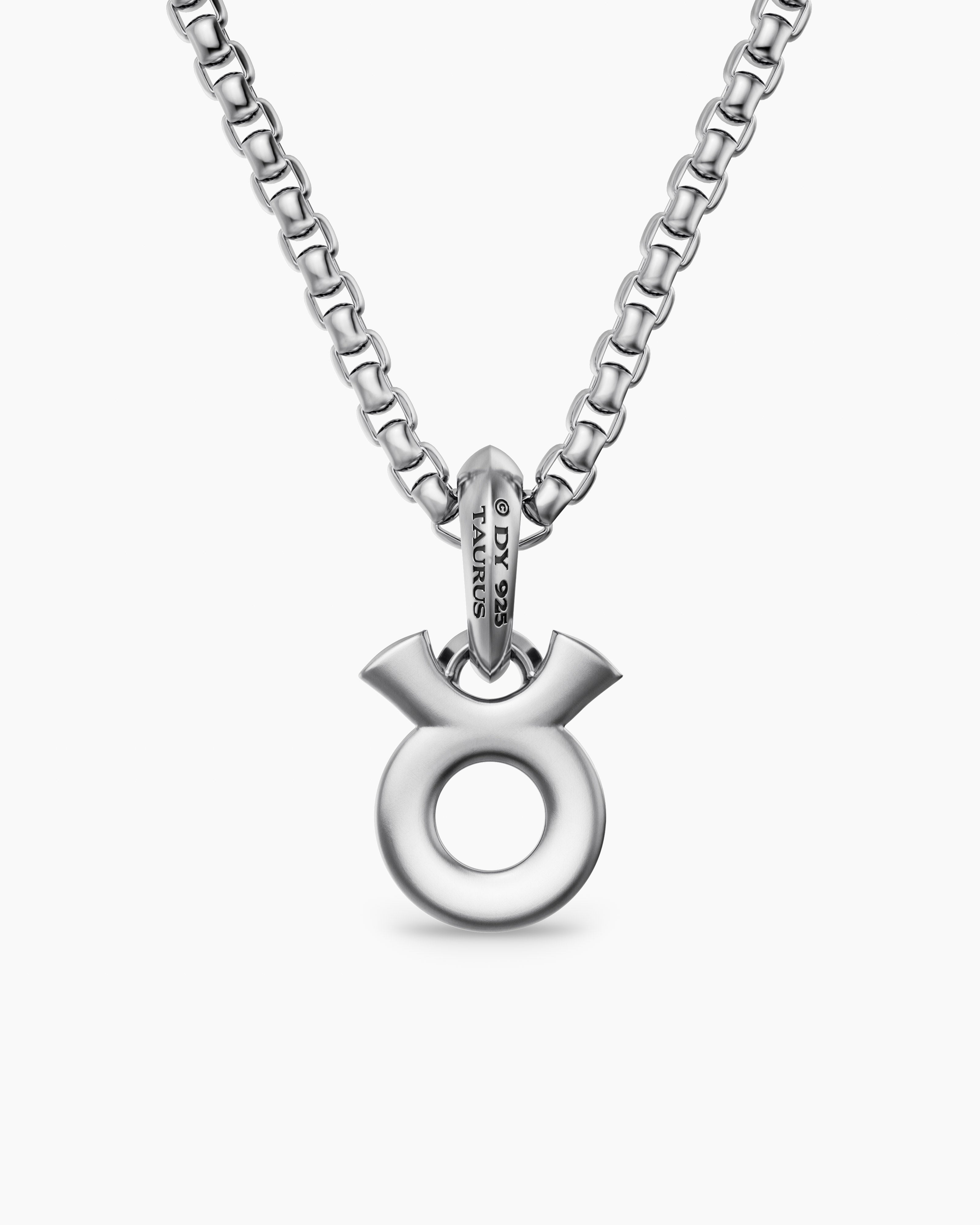 Taurus Amulet Sterling Silver with Diamonds, 14.5mm - thumbnail 9