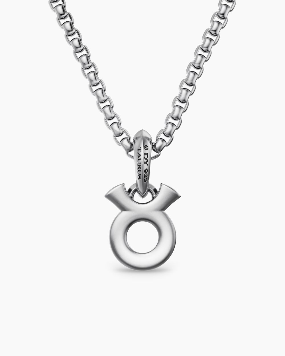 Mens Taurus Amulet in Sterling Silver with Diamonds, 14.5mm