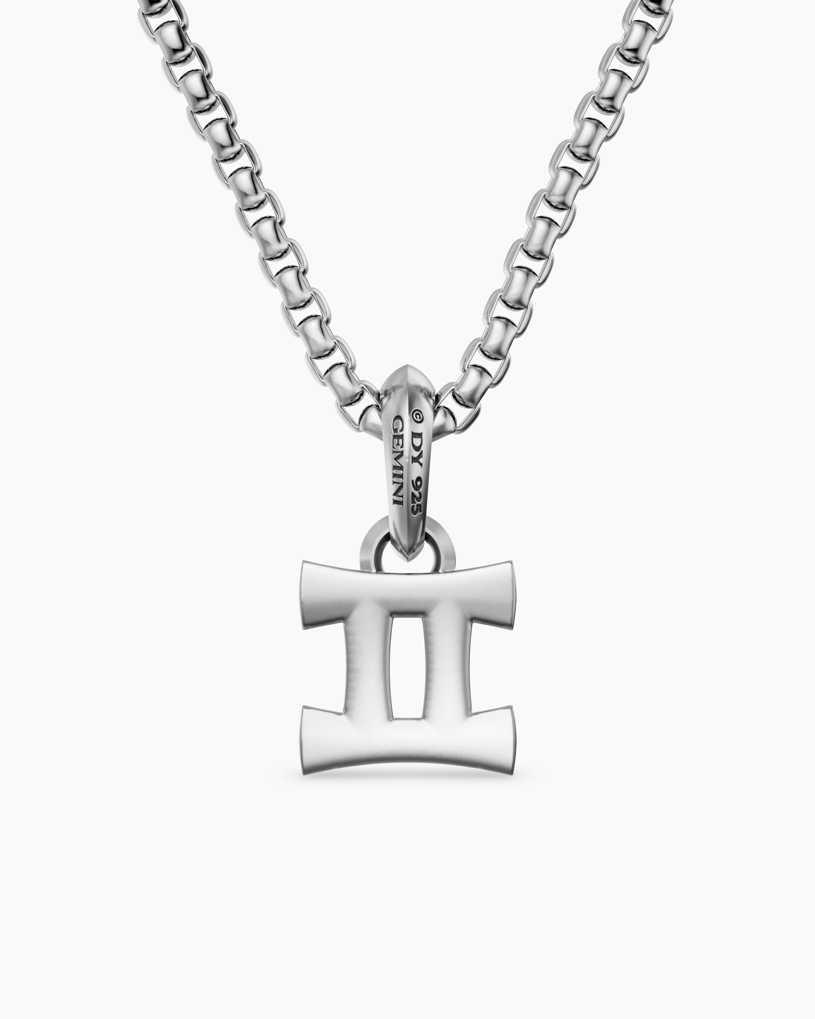 Mens Gemini Amulet in 18K Yellow Gold with Diamonds, 15.2mm