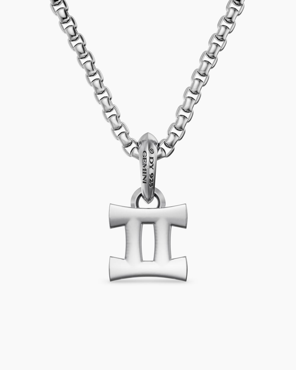 Mens Gemini Amulet in Sterling Silver, 14.8mm